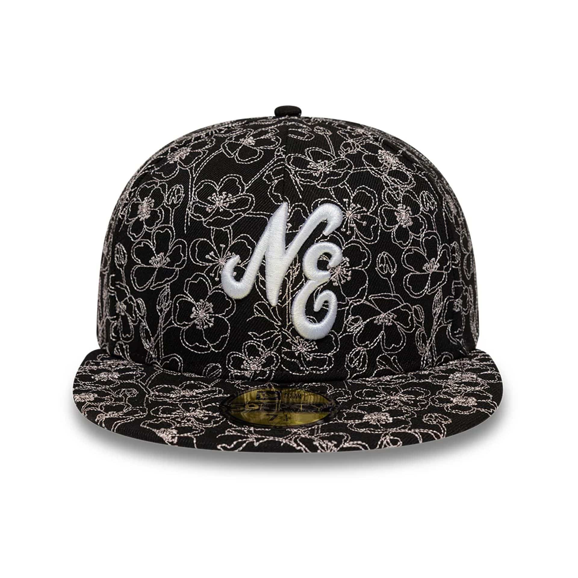 New Era Cherry Blossom Black 59FIFTY Fitted Cap | NEC UK