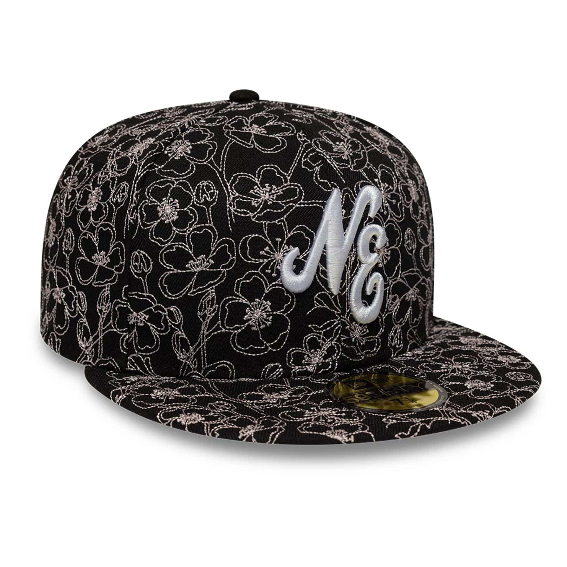 New Era Cherry Blossom Black 59FIFTY Fitted Cap | NEC UK