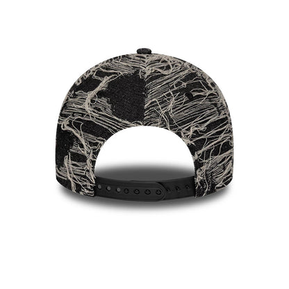 Pictured is this MLB Distressed Denim New York Yankees 9FORTY E-Frame Adjustable cap in black. 4