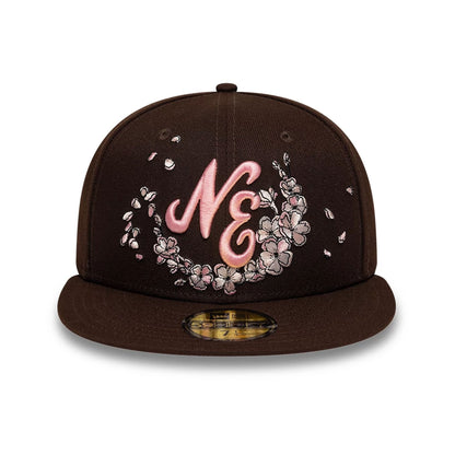 Pictured is this New Era Cherry Blossom 59FIFTY Fitted cap in dark brown. 3