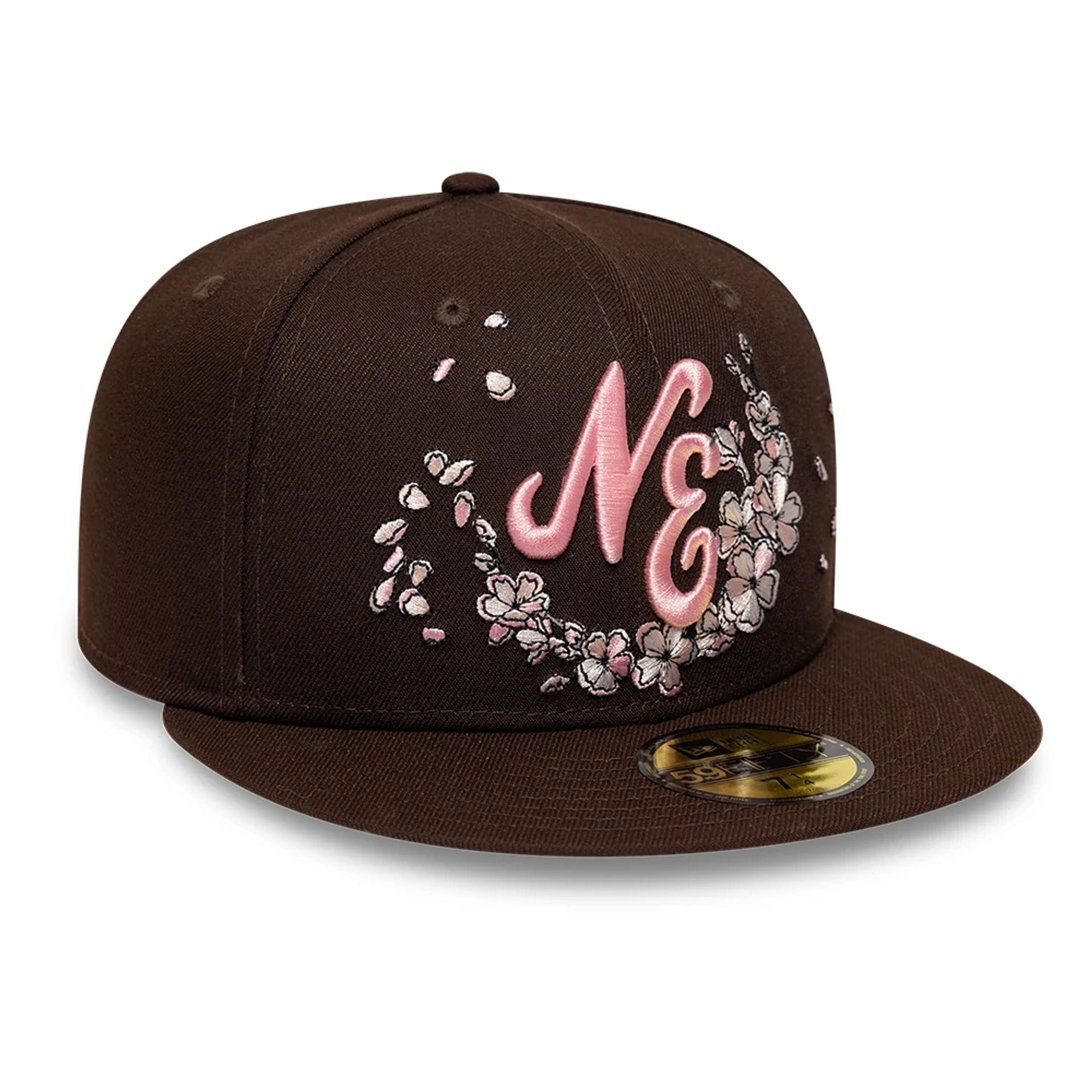 Pictured is this New Era Cherry Blossom 59FIFTY Fitted cap in dark brown. 4