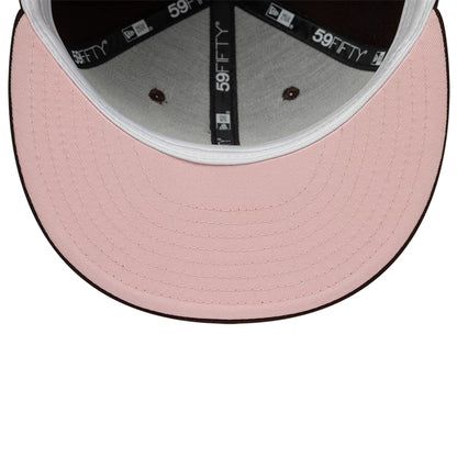 Pictured is this New Era Cherry Blossom 59FIFTY Fitted cap in dark brown. 2