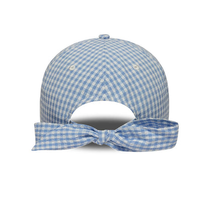 Pictured is this MLB Gingham Bowback LA Dodgers 9TWENTY Adjustable cap in pastel blue. 2