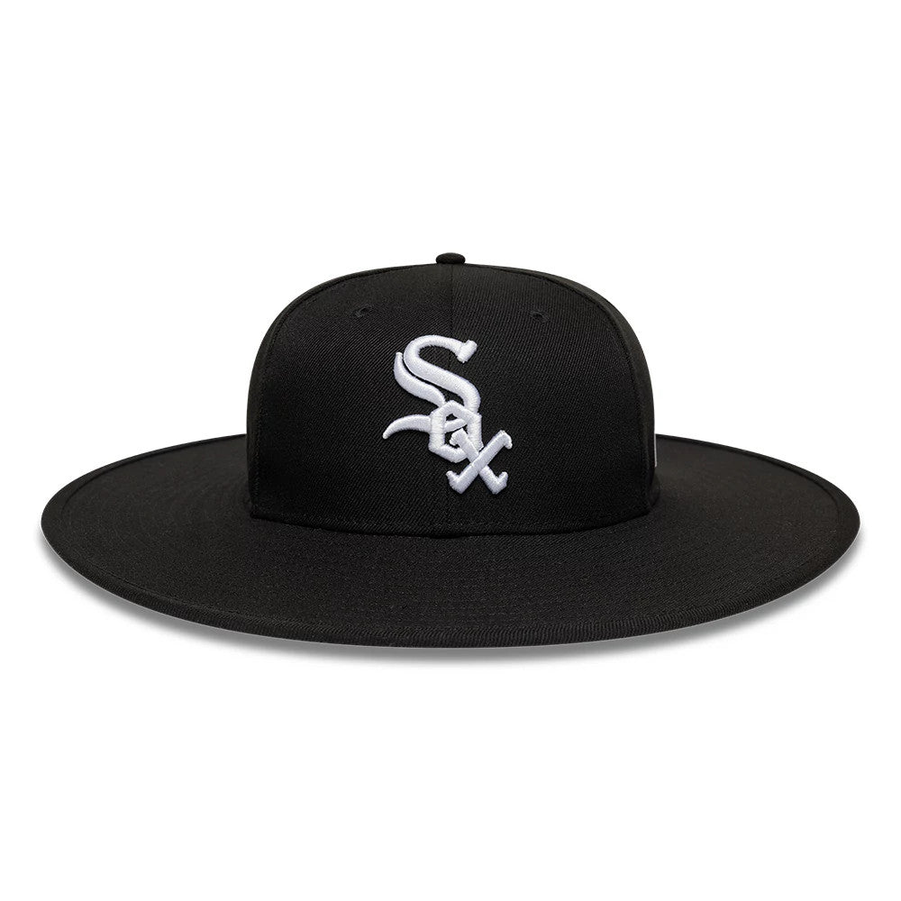 Pictured is this MLB 6 Panel Chicago White Sox Fitted Bucket hat in black. 2