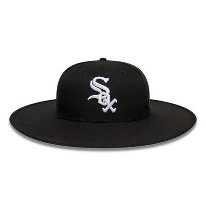 Pictured is this MLB 6 Panel Chicago White Sox Fitted Bucket hat in black. 2
