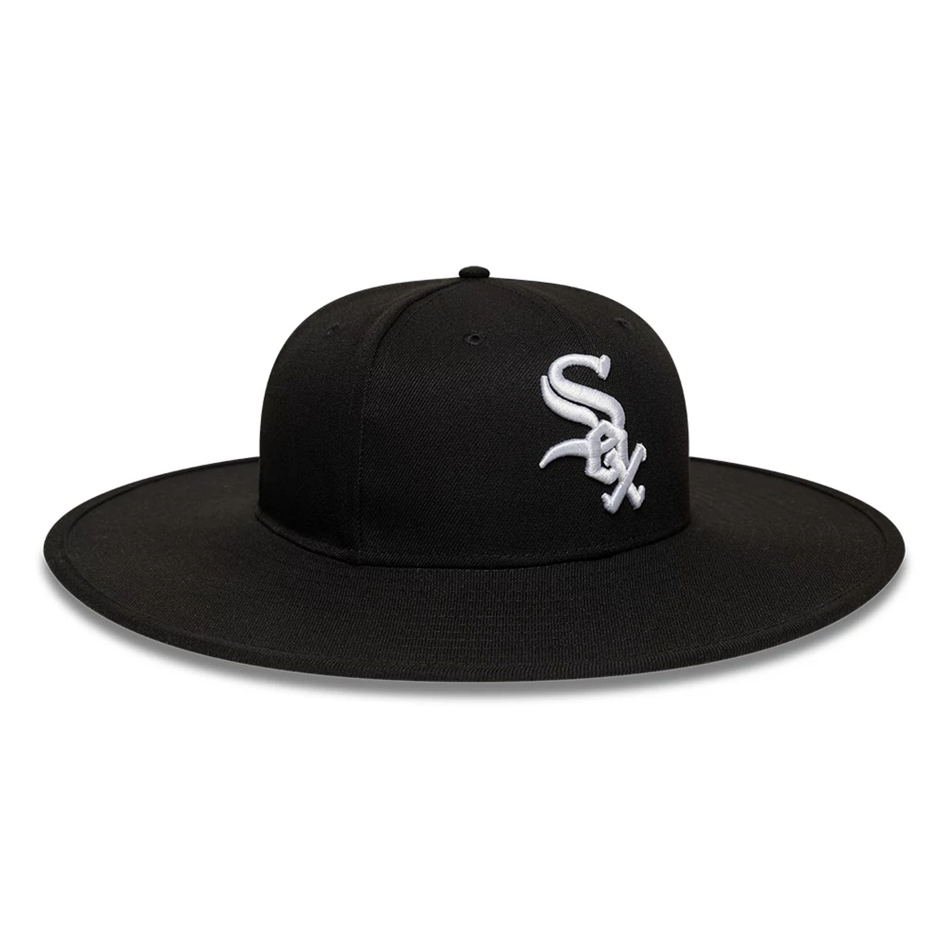 Pictured is this MLB 6 Panel Chicago White Sox Fitted Bucket hat in black. 3