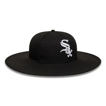 Pictured is this MLB 6 Panel Chicago White Sox Fitted Bucket hat in black. 3