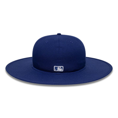 Pictured is this MLB 6 Panel LA Dodgers Fitted Bucket hat in dark blue. 4