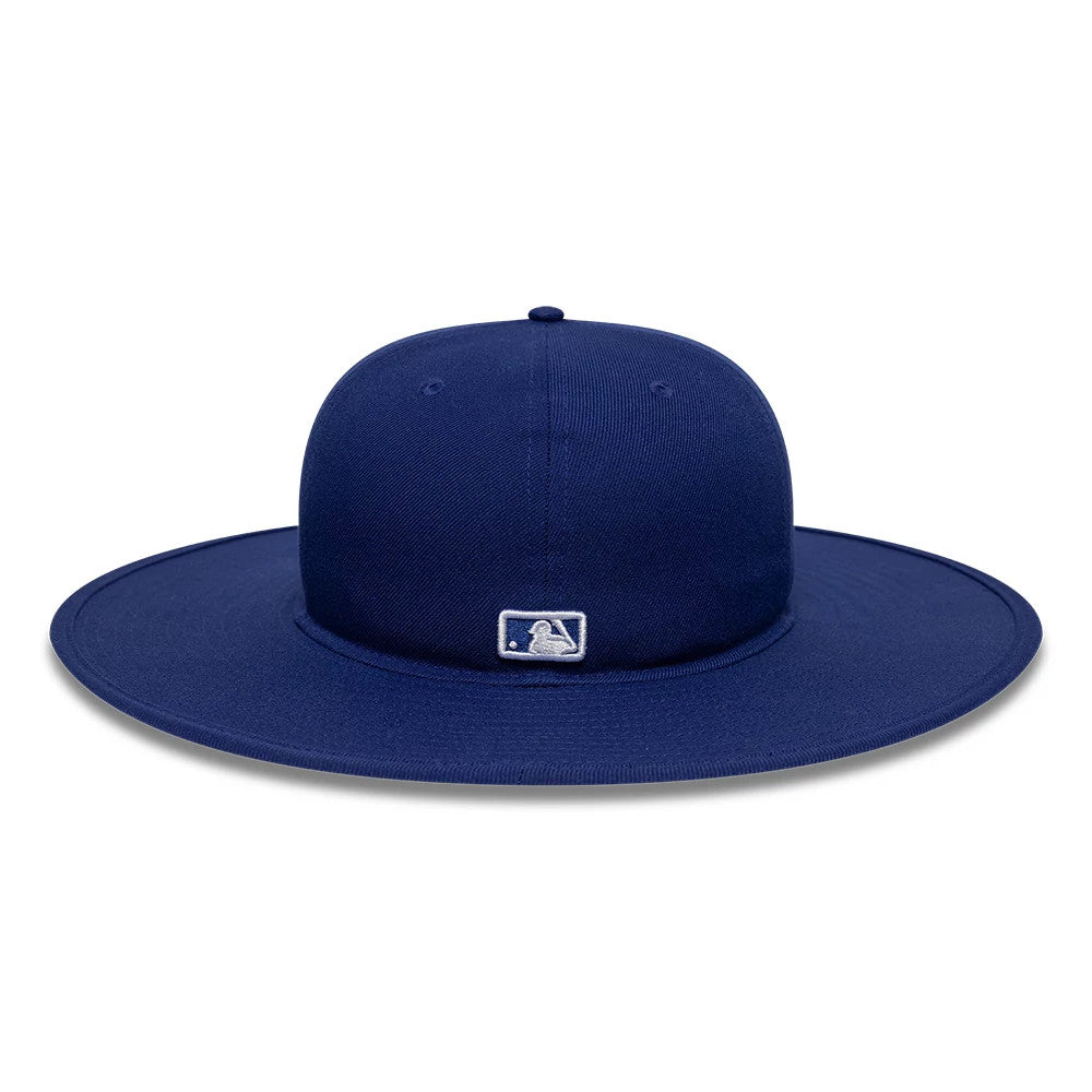 Pictured is this MLB 6 Panel LA Dodgers Fitted Bucket hat in dark blue. 4