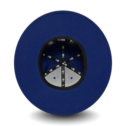 Pictured is this MLB 6 Panel LA Dodgers Fitted Bucket hat in dark blue. 5