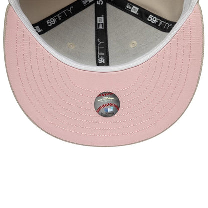 Pictured is this MLB Cherry Blossom LA Dodgers 59FIFTY Fitted cap in Cream. 2