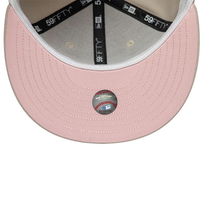 Pictured is this MLB Cherry Blossom LA Dodgers 59FIFTY Fitted cap in Cream. 2