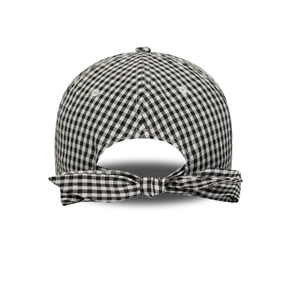 Pictured is this New Era Gingham Bowback 9TWENTY Adjustable cap in black. 2