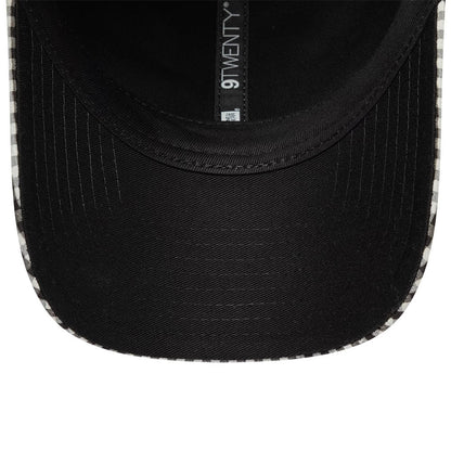 Pictured is this New Era Gingham Bowback 9TWENTY Adjustable cap in black. 7