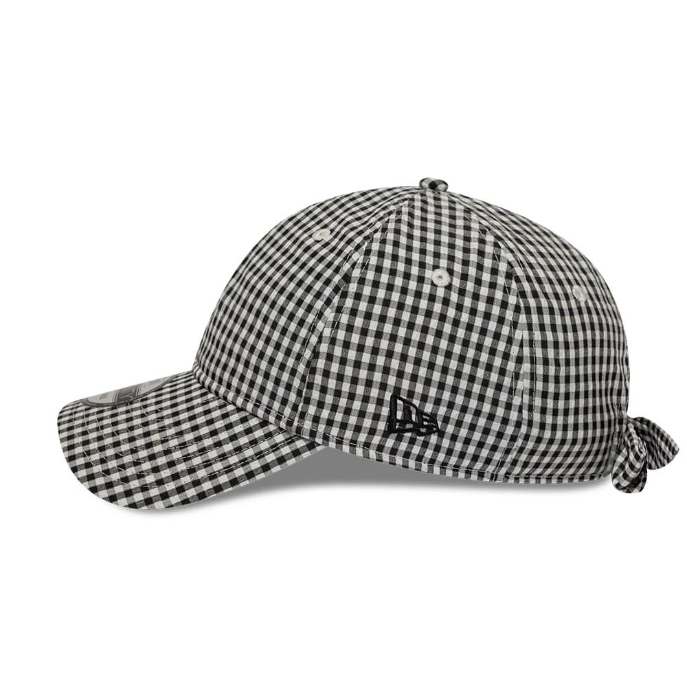 Pictured is this New Era Gingham Bowback 9TWENTY Adjustable cap in black. 5