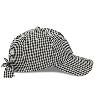 Pictured is this New Era Gingham Bowback 9TWENTY Adjustable cap in black. 6