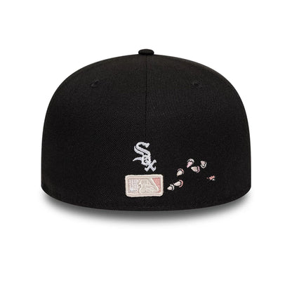 Pictured is this MLB Cherry Blossom Chicago White Sox 59FIFTY Fitted cap in black. 5
