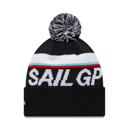 Pictured is this Sport Sail GP Cuff Knit Beanie cap in black. 2