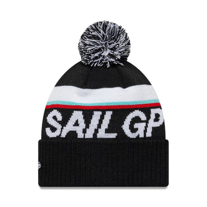 Pictured is this Sport Sail GP Cuff Knit Beanie cap in black. 2