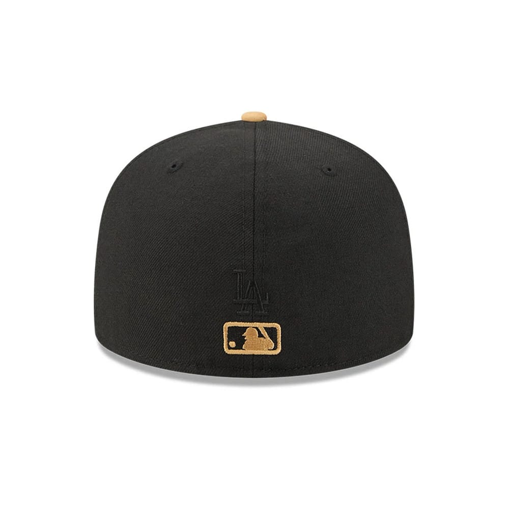 Pictured is this MLB 59FIFTY Day Fauna LA Dodgers 59FIFTY Fitted cap in black. 7