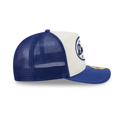 Pictured is this MLB 59FIFTY Day LA Dodgers 59FIFTY A-Frame Fitted cap in dark blue. 6