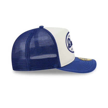 Pictured is this MLB 59FIFTY Day LA Dodgers 59FIFTY A-Frame Fitted cap in dark blue. 6