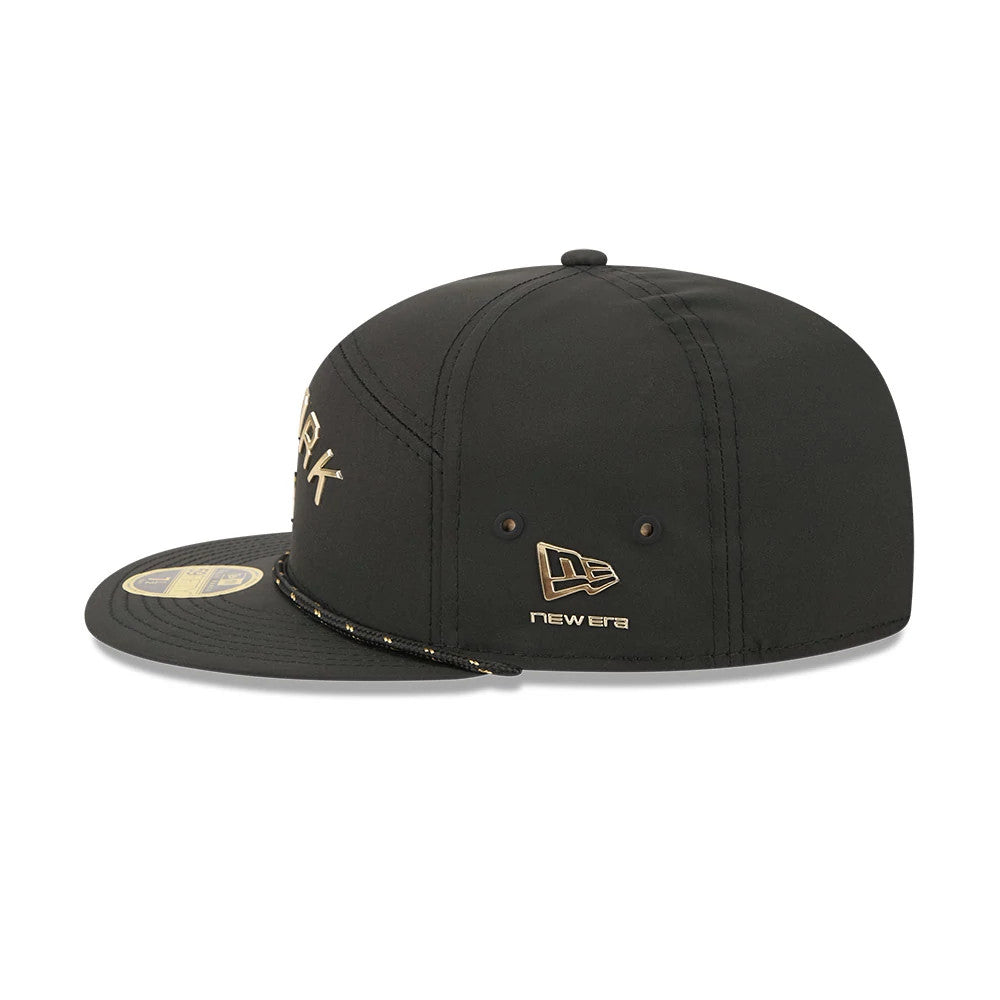 Pictured is this MLB 59FIFTY Day New York Yankees Split Panel 59FIFTY Fitted cap in black. 5