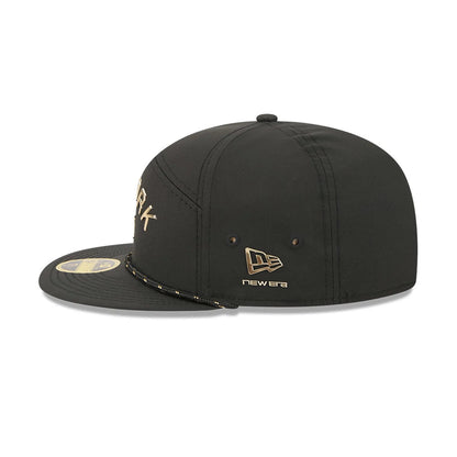 Pictured is this MLB 59FIFTY Day New York Yankees Split Panel 59FIFTY Fitted cap in black. 5