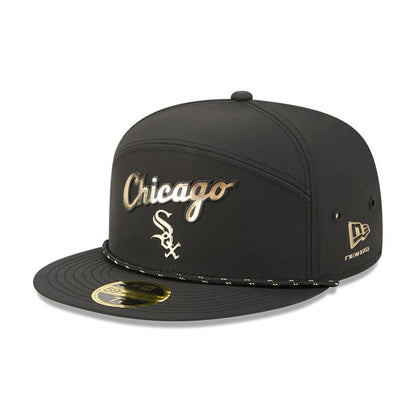 Pictured is this MLB 59FIFTY Day Chicago White Sox Split Panel 59FIFTY Fitted cap in black. 1