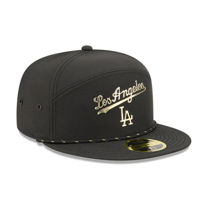 Pictured is this MLB 59FIFTY Day LA Dodgers Split Panel 59FIFTY Fitted cap in black. 4