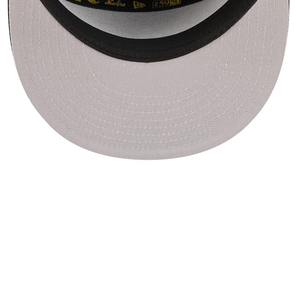 Pictured is this MLB 59FIFTY Day LA Dodgers Split Panel 59FIFTY Fitted cap in black. 2