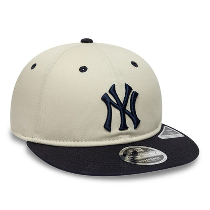 Pictured is this MLB New York Yankees Retro Crown 9FIFTY cap in light beige & navy. 4