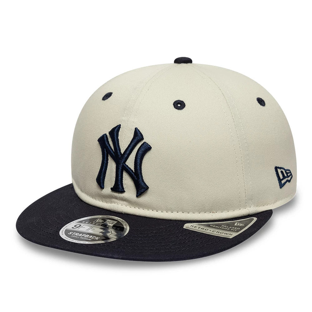 Pictured is this MLB New York Yankees Retro Crown 9FIFTY cap in light beige. 1