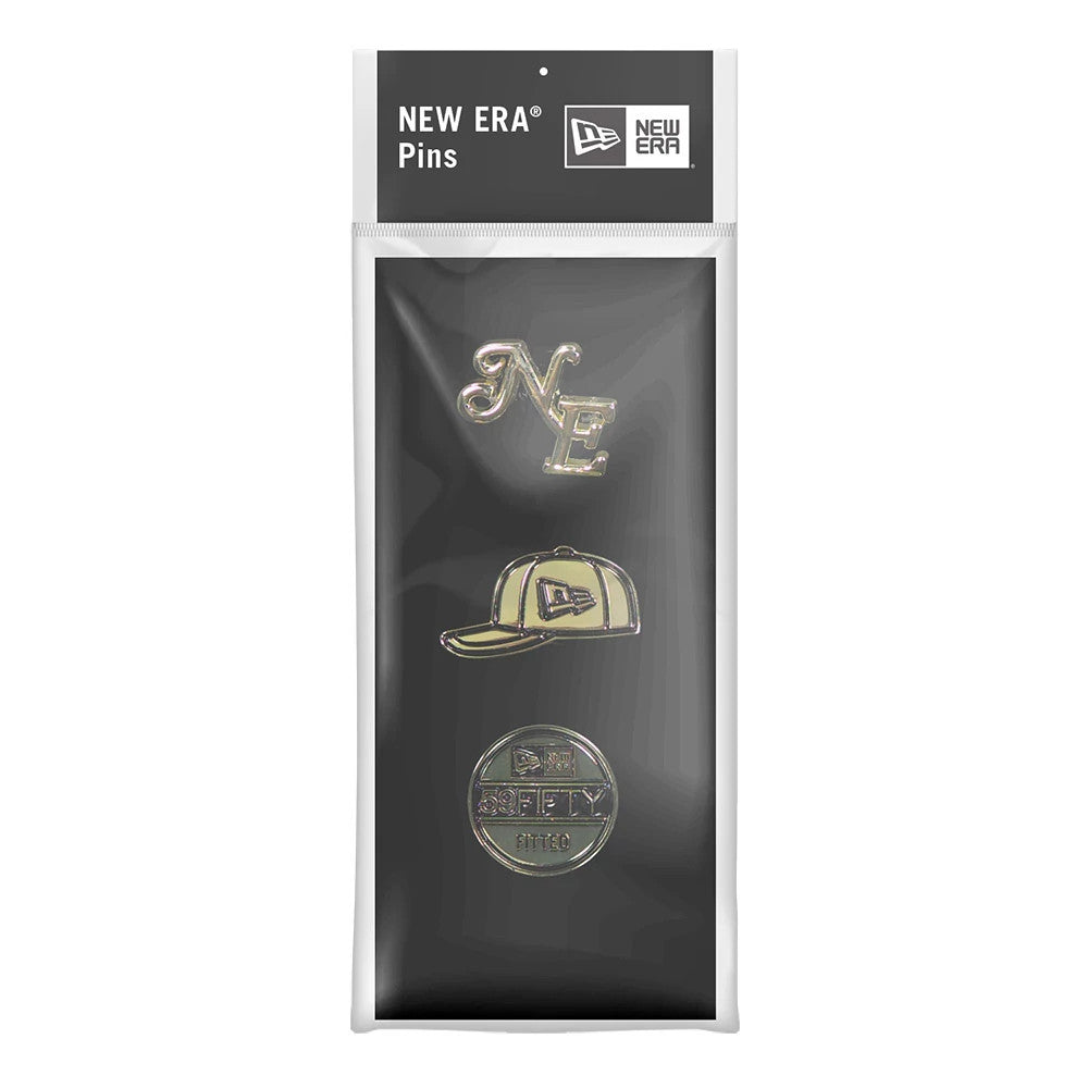 Pictured is this New Era 59FIFTY Day 3 Pack Pin Badge in black. 5