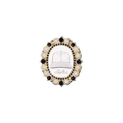 Pictured is this New Era 59FIFTY Day Brooch Pin Badge in black. 1