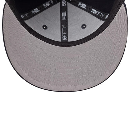 Pictured is this MLB Emblem New York Yankees 59FIFTY Fitted cap in navy. 2