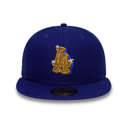 Pictured is this MLB Emblem LA Dodgers 59FIFTY Fitted cap in dark blue. 3