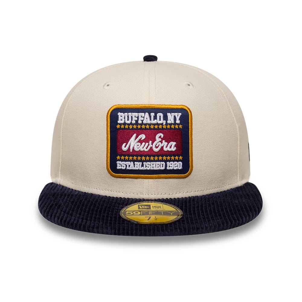 Pictured is this New Era Patch Cord 59FIFTY Fitted cap in cream. 2