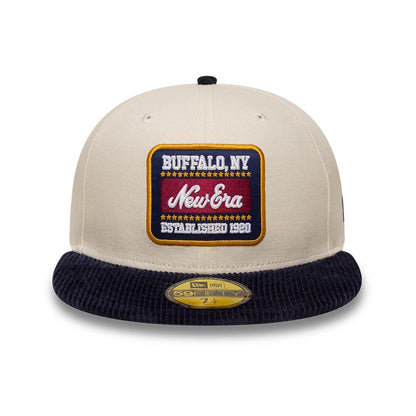 Pictured is this New Era Patch Cord 59FIFTY Fitted cap in cream & black. 2