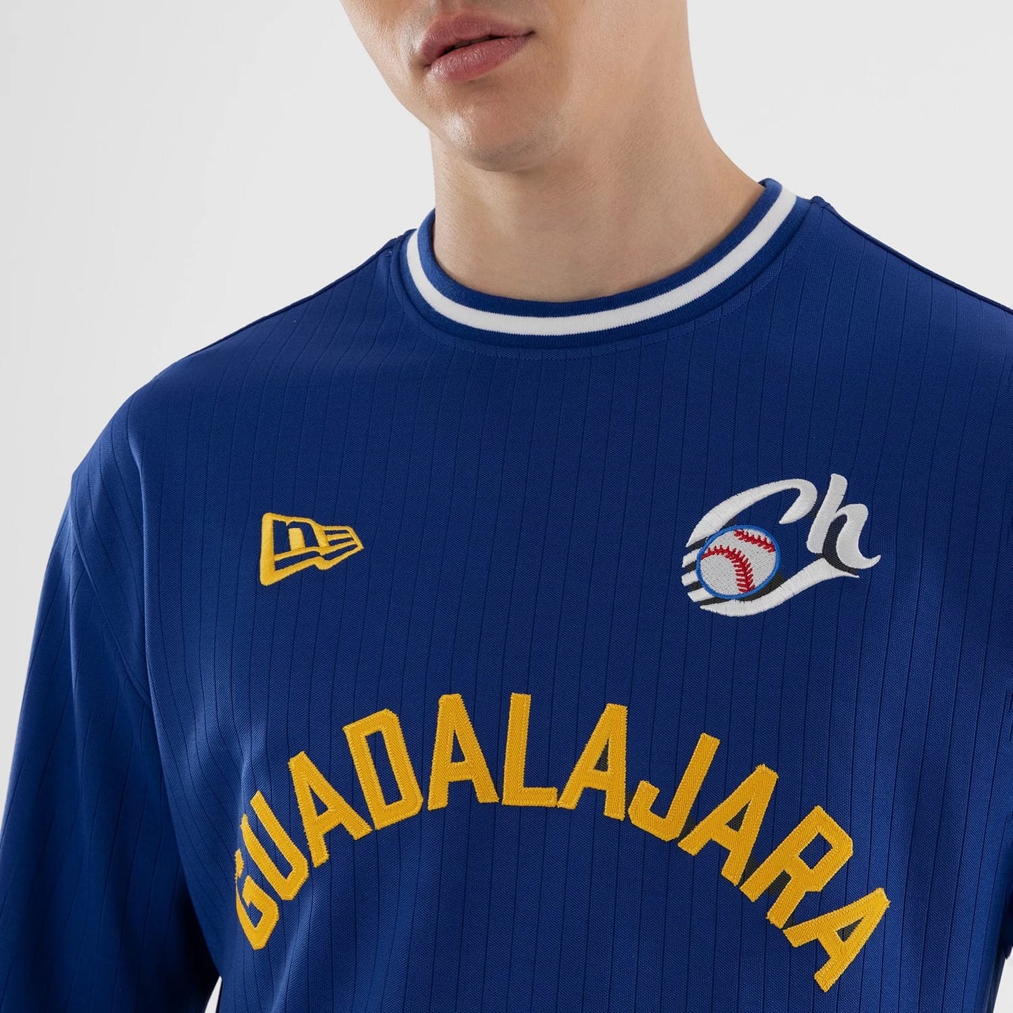 The model is wearing this LMB Charros De Jalisco Oversized T-Shirt in blue. 6
