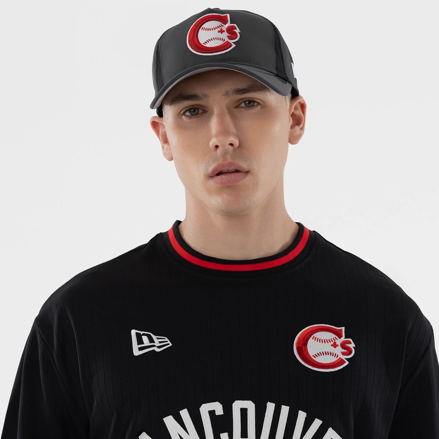 The model is wearing this MiLB Vancouver Canadians Oversized T-Shirt in black. 7