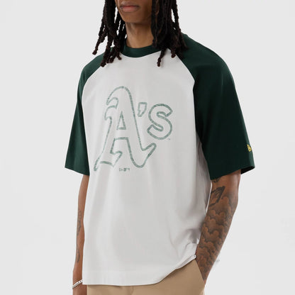 The model is wearing this MLB Athletics Boxy T-Shirt in white. 6