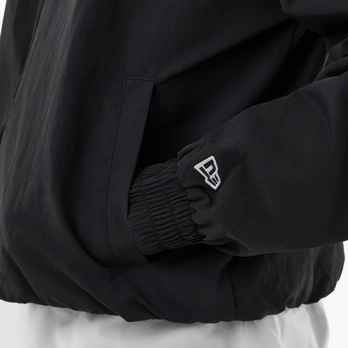 The model is wearing this MLB LA Dodgers Sports Jacket in black. 7