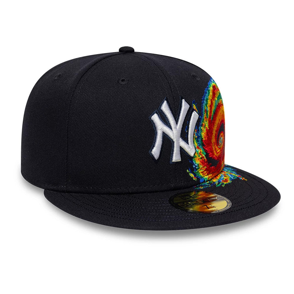 Pictured is this MLB Storm Pattern New York Yankees 59FIFTY Fitted cap in navy. 3
