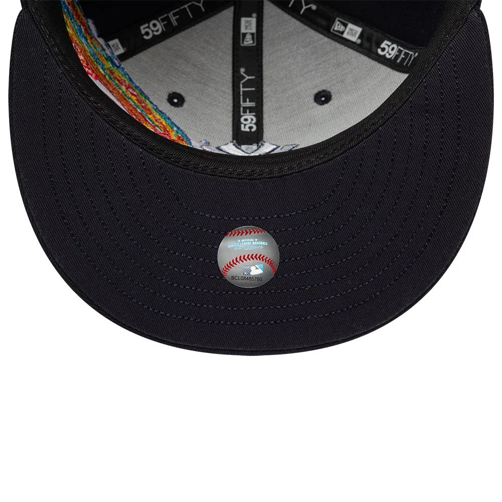 Pictured is this MLB Storm Pattern New York Yankees 59FIFTY Fitted cap in navy. 7
