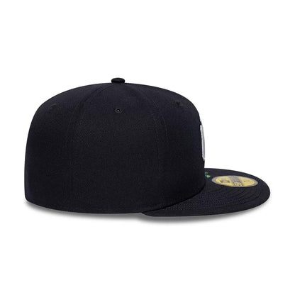 Pictured is this MLB Storm Pattern New York Yankees 59FIFTY Fitted cap in navy. 5