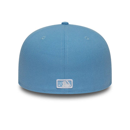 Pictured is this MLB Storm Pattern LA Dodgers 59FIFTY Fitted cap in pastel blue. 4