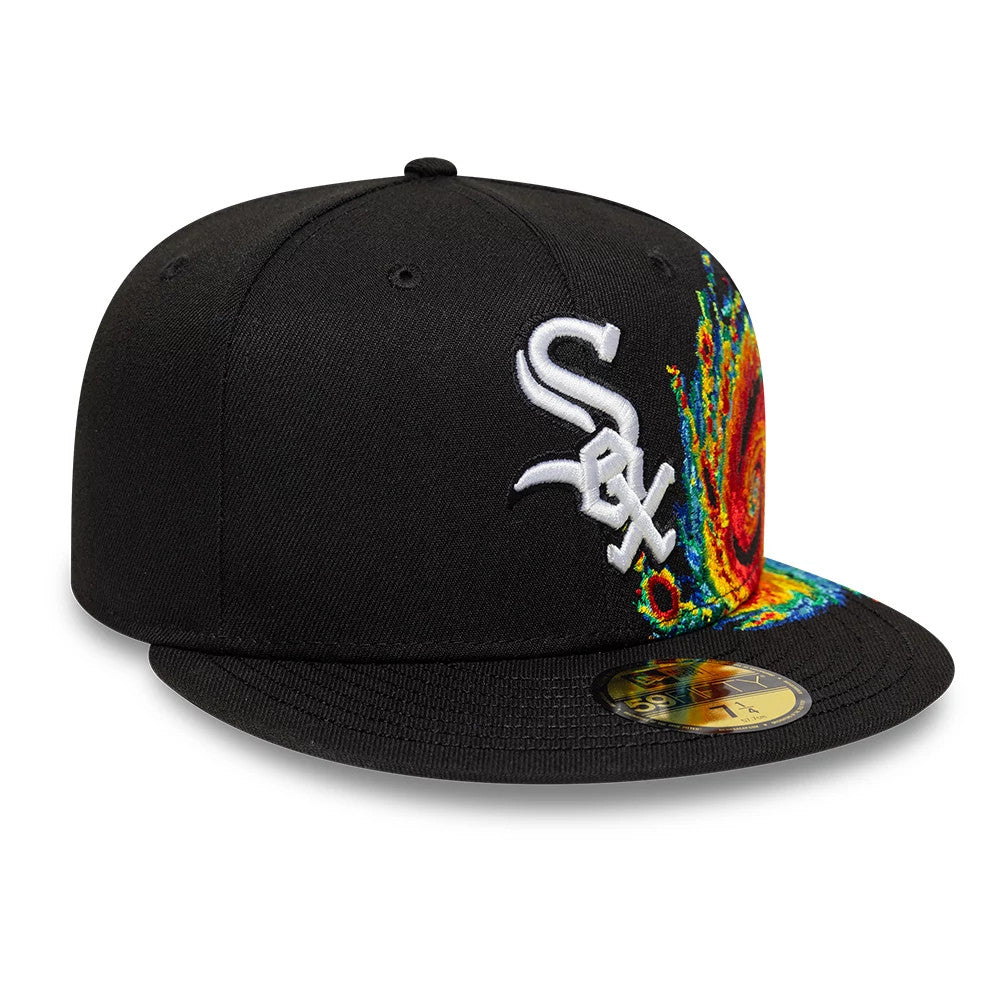 Pictured is this MLB Storm Pattern Chicago White Sox 59FIFTY Fitted cap in black. 3