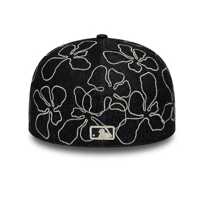 Pictured is this MLB Floral Denim Chicago White Sox 59FIFTY Fitted cap in black. 6