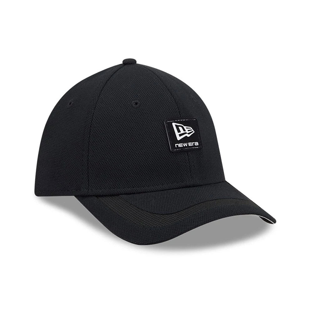 Pictured is this New Era Golf Rubber Patch 39THIRTY M-Crown Stretch Fit cap in black. 4